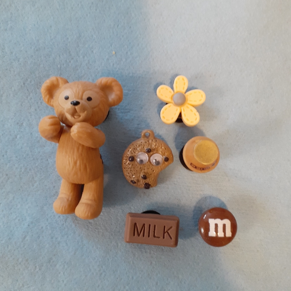 COPY - 3D brown bear 6 pc shoe charm set for Crocs